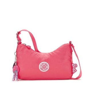 Kipling x Barbie AYDA Shoulder Crossbody Bag Lively Pink w/Barbie Keychain NWT